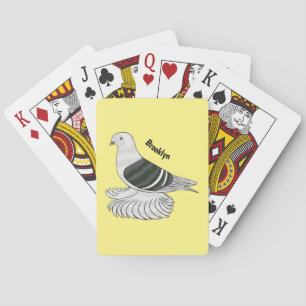 Saxon Shield duivenvogel cartoon illustratie Pokerkaarten