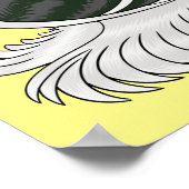 Saxon Shield duivenvogel cartoon illustratie Poster (Hoek)