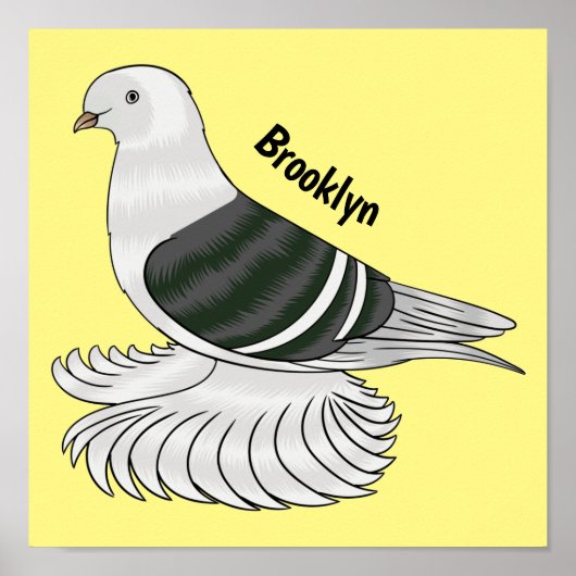 Saxon Shield duivenvogel cartoon illustratie Poster (Voorkant)