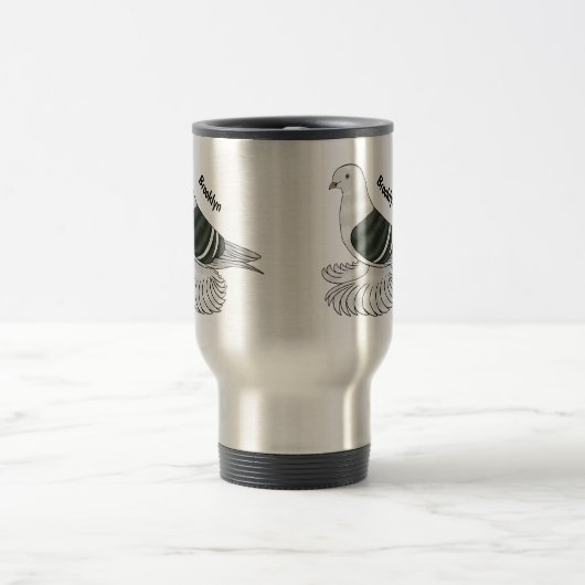 Saxon Shield duivenvogel cartoon illustratie Reisbeker (Center)