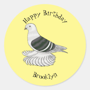 Saxon Shield duivenvogel cartoon illustratie Ronde Sticker