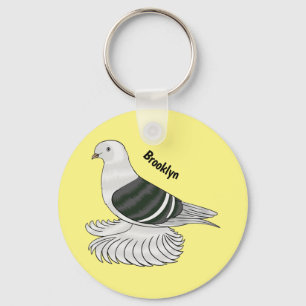 Saxon Shield duivenvogel cartoon illustratie Sleutelhanger