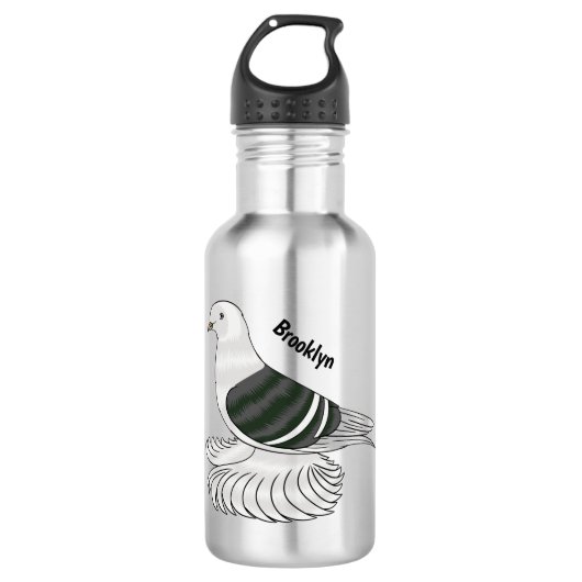 Saxon Shield duivenvogel cartoon illustratie Waterfles (Voorkant)