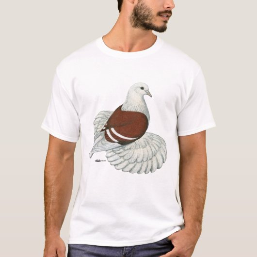 Saxon Shield Pigeon Red White Bar T-shirt (Voorkant)