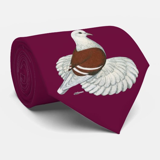 Saxon Shield Red White Bar Stropdas (Opgerold)