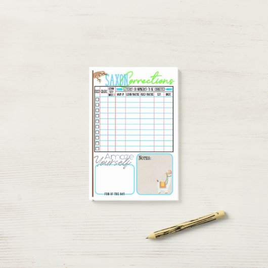 Saxon Wiskunde Lesson Correctie Post-it® Notes (Op bureau)