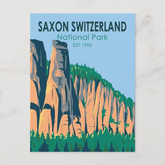 Saxon Zwitserland National Park Duitsland Briefkaart (Voorkant)
