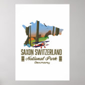 Saxon Zwitserland National Park Duitsland kaart Poster (Voorkant)