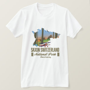 Saxon Zwitserland National Park Duitsland kaart T-shirt