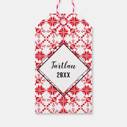 Saxonia Pattern White Cadeaulabel (Achterkant)