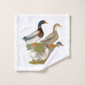 Saxony Duck Family Bad Handdoek (Wasdoekje)