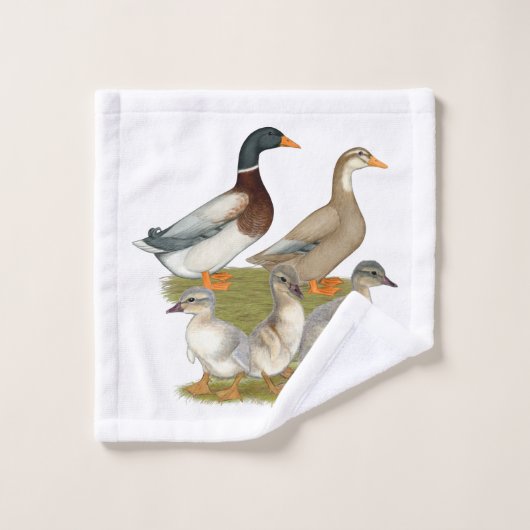 Saxony Duck Family Bad Handdoek (Wasdoekje)