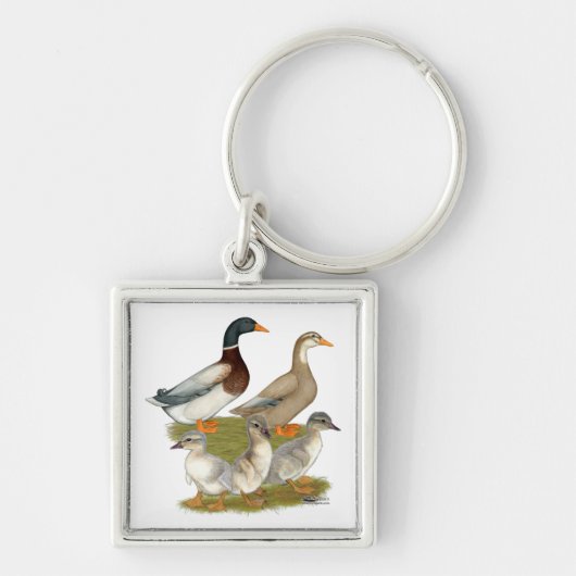 Saxony Duck Family Sleutelhanger (Voorkant)