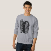 Saxophon-Sweater in Grau  Trui (Voorkant volledig)