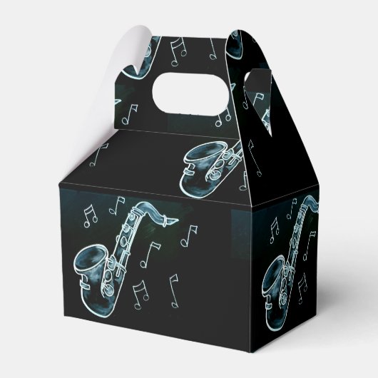 Saxophone And Music Notes Bedankdoosjes (Voorkant Zijde)