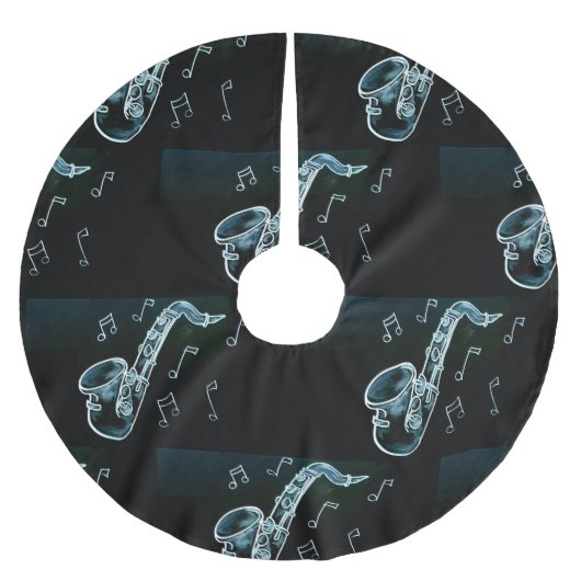 Saxophone And Music Notes Kerstboom Rok (Voorkant)