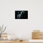 Saxophone And Music Notes Poster (Keuken)