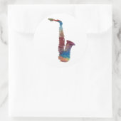 Saxophone Art Ronde Sticker (Tas)
