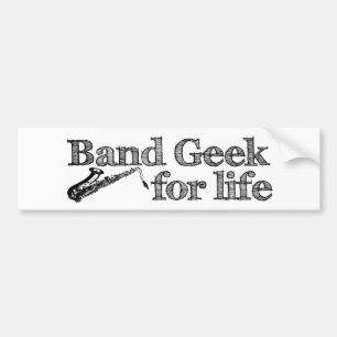 Saxophone Band Geek Bumpersticker
