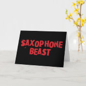 Saxophone Beast Wenskaart Kaart (Gele Bloem)