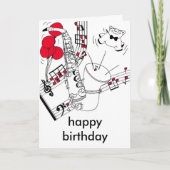 Saxophone Birthday Card Kaart (Voorkant)