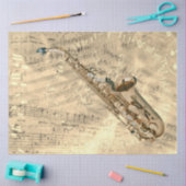 Saxophone-blad Muziek Collage Gold-ontkoppeling Tissuepapier (Craft)