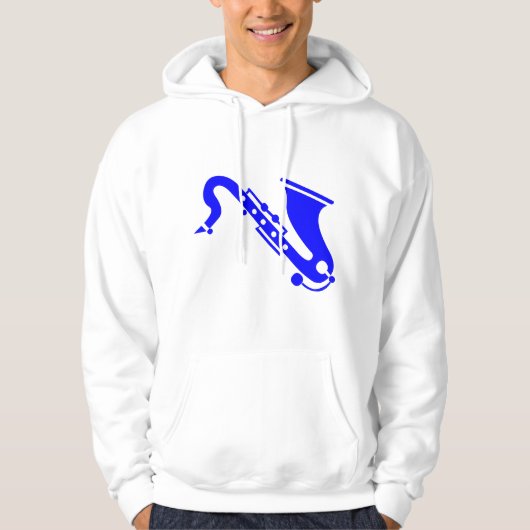 Saxophone - Blauw Hoodie (Voorkant)
