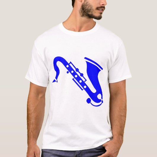 Saxophone - Blauw T-shirt (Voorkant)