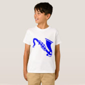 Saxophone - Blauw T-shirt (Voorkant volledig)