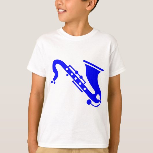 Saxophone - Blauw T-shirt (Voorkant)