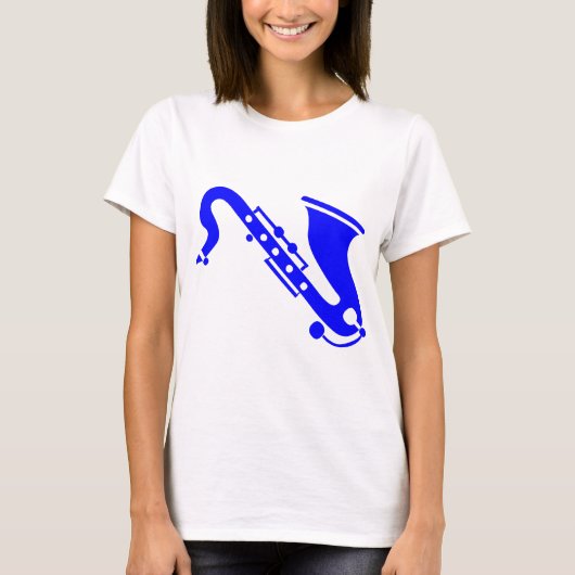 Saxophone - Blauw T-shirt (Voorkant)