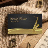 Saxophone Brass Instrument Elegant Gold Damask Visitekaartje