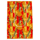Saxophone Bright Pattern Medium Cadeauzakje (Achterkant)