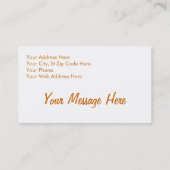 Saxophone Budiness Card Visitekaartje (Achterkant)