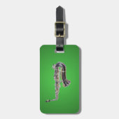 Saxophone cartoon bagagelabel (Voorkant verticaal)