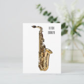 Saxophone cartoon briefkaart (Staand voorkant)