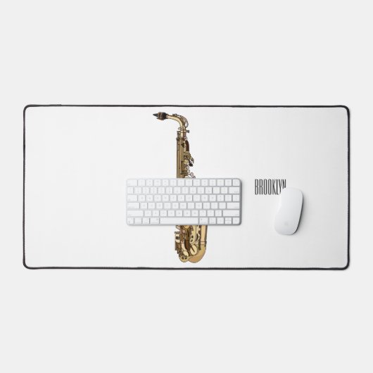 Saxophone cartoon bureaumat (Keyboard & Muis)