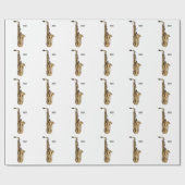 Saxophone cartoon cadeaupapier (Vlak)