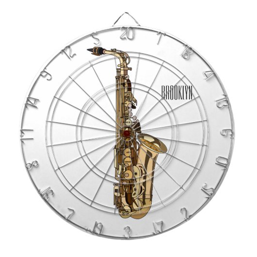 Saxophone cartoon dartbord (Voorkant)