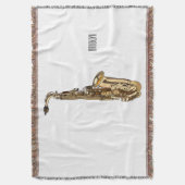 Saxophone cartoon deken (Voorkant Verticaal)