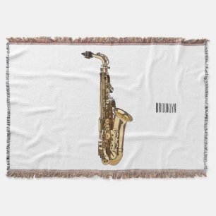 Saxophone cartoon deken