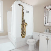 Saxophone cartoon douchegordijn (In situ)