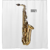 Saxophone cartoon douchegordijn (Voorkant)