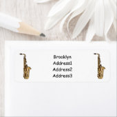 Saxophone cartoon etiket (Insitu)