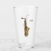 Saxophone cartoon glas (Achterkant)