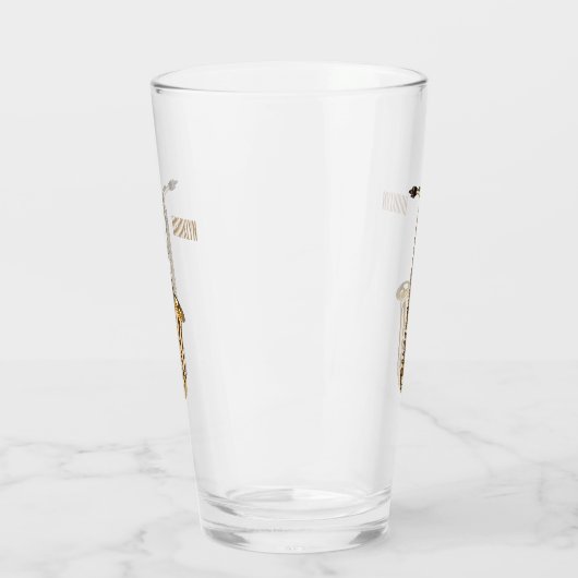 Saxophone cartoon glas (Links)