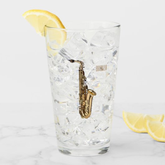 Saxophone cartoon glas (Voorkant ijs)
