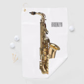 Saxophone cartoon golfhanddoek (Insitu)