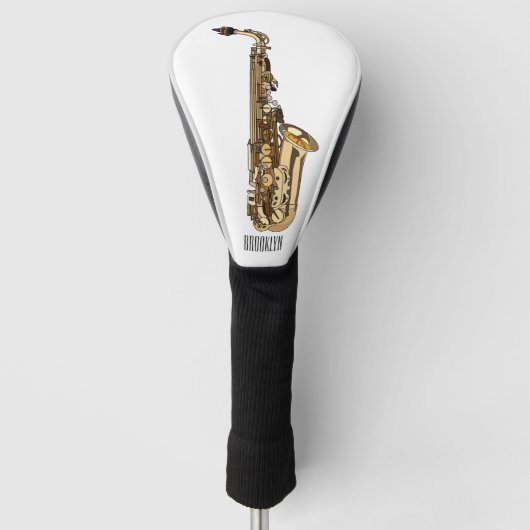 Saxophone cartoon golfheadcover (Voorkant)