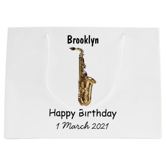 Saxophone cartoon groot cadeauzakje (Voorkant)